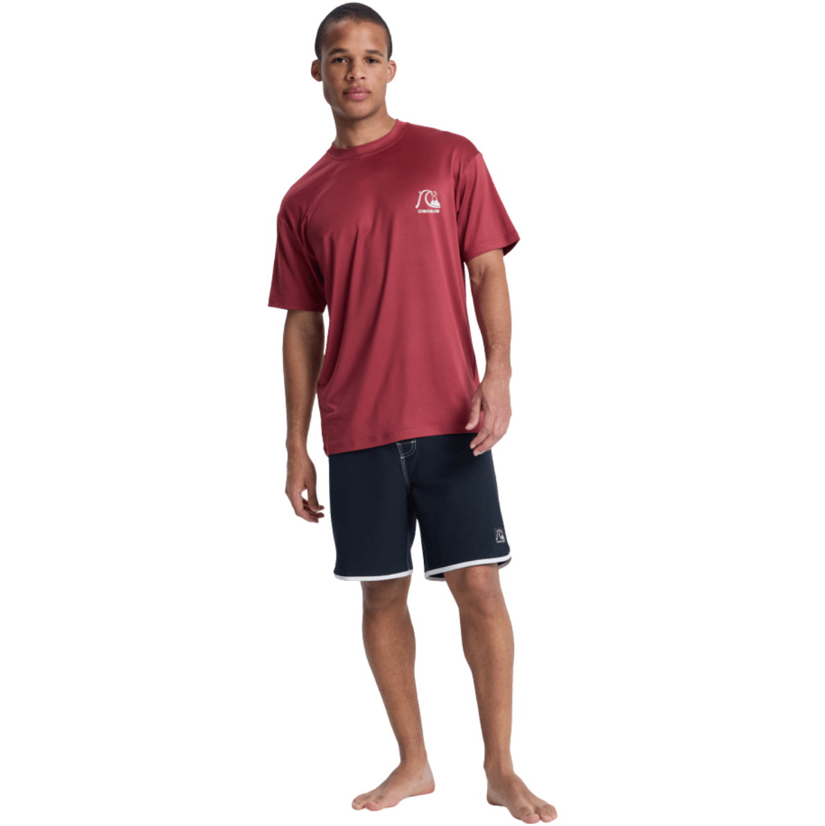 2026 Quiksilver Mens DNA Surf Tee Short Sleeve Rash Vest AQYWR03138 - Burnt Russet